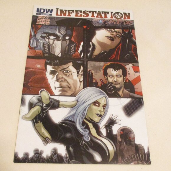 IDW Infestation #1 & 2 Small Black White Blue Graphic Comic Book Bundle - Picture 5 of 7
